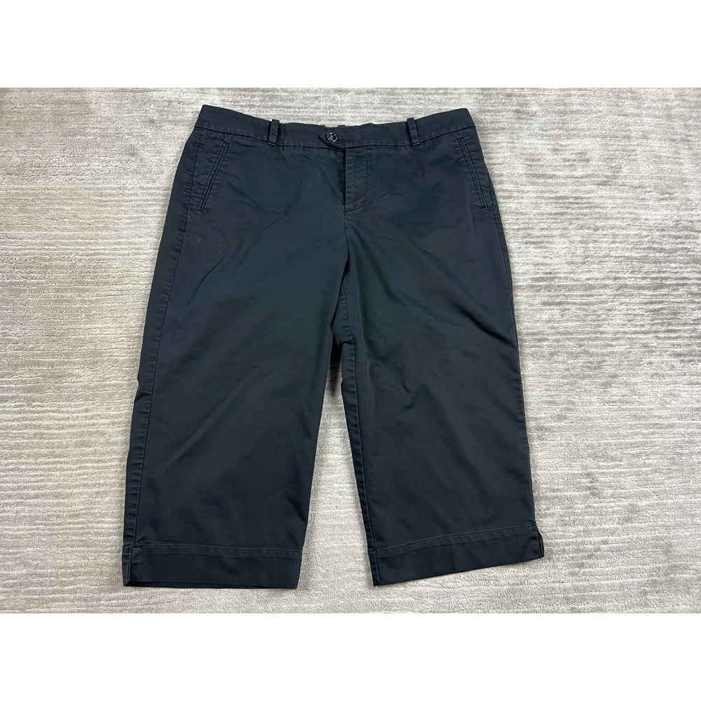 Dockers‎ Capri Pants Womens 16W Black Flat Front Cotton Blend Comfort